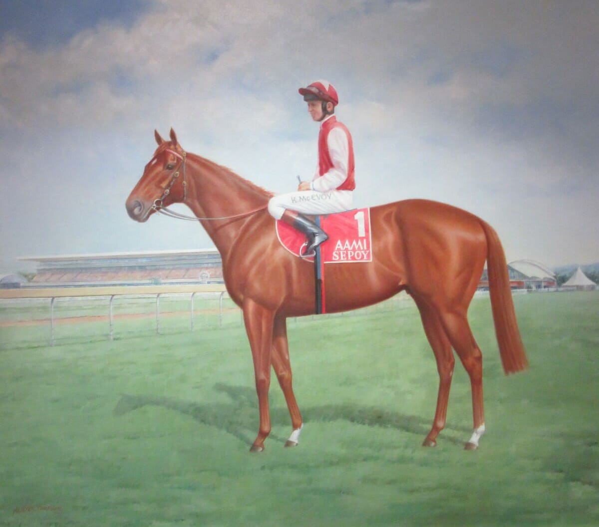Painting of 2011 Golden Slipper winner Sepoy.